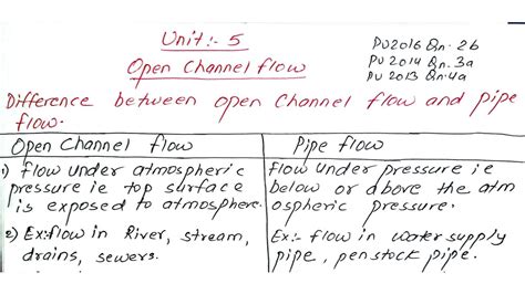 pipe flow vs open channel